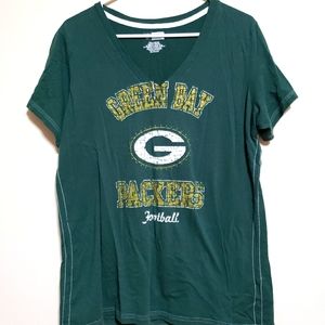 2XL V-neck Women's Green Bay Packers Tee